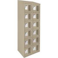 Clean-Line Perforated Lockerette, 6 -tier, Bank of 2, 15" x 72" x 12", Steel Seagulf Marine Industries Inc.