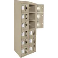 Clean-Line Perforated Lockerette, 6 -tier, Bank of 2, 15" x 72" x 12", Steel Seagulf Marine Industries Inc.
