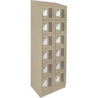 Assembled Lockerettes Clean Line Perforated Economy Lockers, 6 -tier, Bank of 2, 18" x 72" x 12", Steel Seagulf Marine Industries Inc.