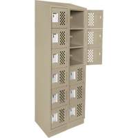Assembled Lockerettes Clean Line Perforated Economy Lockers, 6 -tier, Bank of 2, 18" x 72" x 12", Steel Seagulf Marine Industries Inc.