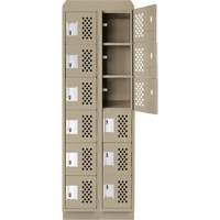 Assembled Lockerettes Clean Line Perforated Economy Lockers, 6 -tier, Bank of 2, 18" x 72" x 12", Steel Seagulf Marine Industries Inc.