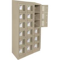 Assembled Lockerettes Clean Line Perforated Economy Lockers, 6 -tier, Bank of 3, 18" x 72" x 12", Steel Seagulf Marine Industries Inc.