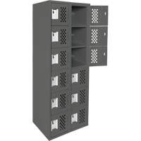 Clean-Line Perforated Lockerette, 6 -tier, Bank of 2, 15" x 72" x 12", Steel Seagulf Marine Industries Inc.