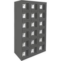Clean-Line Perforated Lockerette, 6 -tier, Bank of 3, 15" x 72" x 12", Steel Seagulf Marine Industries Inc.