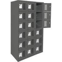 Clean-Line Perforated Lockerette, 6 -tier, Bank of 3, 15" x 72" x 12", Steel Seagulf Marine Industries Inc.