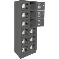 Clean-Line Perforated Lockerette, 6 -tier, Bank of 2, 12" x 72" x 12", Steel Seagulf Marine Industries Inc.