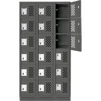 Clean-Line Perforated Lockerette, 6 -tier, Bank of 3, 12" x 72" x 12", Steel Seagulf Marine Industries Inc.