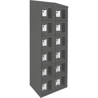 Clean-Line Perforated Lockerette, 6 -tier, Bank of 2, 15" x 72" x 12", Steel Seagulf Marine Industries Inc.