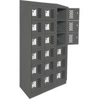 Assembled Lockerettes Clean Line Perforated Economy Lockers, 6 -tier, Bank of 3, 18" x 72" x 12", Steel Seagulf Marine Industries Inc.