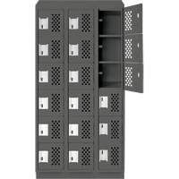 Assembled Lockerettes Clean Line Perforated Economy Lockers, 6 -tier, Bank of 3, 18" x 72" x 12", Steel Seagulf Marine Industries Inc.