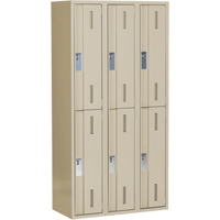 Concorde Heavy-Duty Lockers, 2 -tier, Bank of 3, 36" x 18" x 72", Steel, Beige, Welded (Assembled) Seagulf Marine Industries Inc.
