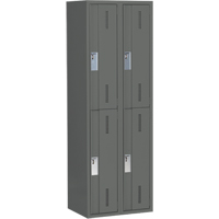 Concorde Heavy-Duty Lockers, 2 -tier, Bank of 2, 24" x 18" x 72", Steel, Charcoal, Welded (Assembled) Seagulf Marine Industries Inc.