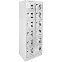 Clean-Line Perforated Lockerette, 6 -tier, Bank of 2, 12" x 72" x 12", Steel Seagulf Marine Industries Inc.