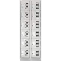Clean-Line Perforated Lockerette, 6 -tier, Bank of 2, 12" x 72" x 12", Steel Seagulf Marine Industries Inc.