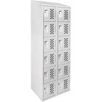 Clean-Line Perforated Lockerette, 6 -tier, Bank of 2, 15" x 72" x 12", Steel Seagulf Marine Industries Inc.