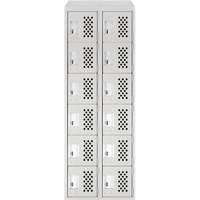 Clean-Line Perforated Lockerette, 6 -tier, Bank of 2, 15" x 72" x 12", Steel Seagulf Marine Industries Inc.