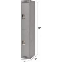 Lockers, 2 -tier, 12" x 18" x 72", Steel, Grey, Knocked Down Seagulf Marine Industries Inc.
