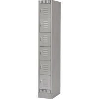Lockers, 6 -tier, 12" x 18" x 76", Steel, Grey, Knocked Down Seagulf Marine Industries Inc.