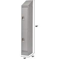 Lockers, 2 -tier, 12" x 18" x 86", Steel, Grey, Knocked Down Seagulf Marine Industries Inc.