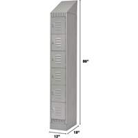 Lockers, 6 -tier, 12" x 18" x 86", Steel, Grey, Knocked Down Seagulf Marine Industries Inc.