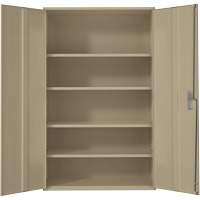 Extra Wide Hi-Boy Storage Cabinet, Steel, 4 Shelves, 72" H x 48" W x 24" D, Beige Seagulf Marine Industries Inc.