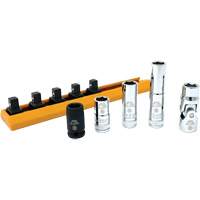 Chrome Finish Socket Set with Rail, 5 Pieces, 1/4" Drive Size Seagulf Marine Industries Inc.