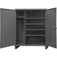 Extra Heavy-Duty Wardrobe Cabinet, Steel, 60" W x 24" D x 78" H, Grey Seagulf Marine Industries Inc.