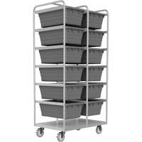 Mobile Tub Rack, Double-sided, 12 bins, 26" W x 36" D x 74" H Seagulf Marine Industries Inc.