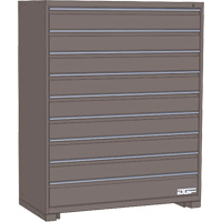Modular Drawer Cabinet, 9 Drawers, 24" W x 24" D x 60" H, Grey Seagulf Marine Industries Inc.