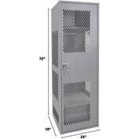 Gear Locker with Door, Steel, 24" W x 18" D x 72" H, Grey Seagulf Marine Industries Inc.