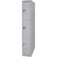 Lockers, 3 -tier, 12" x 18" x 72", Steel, Grey, Knocked Down Seagulf Marine Industries Inc.