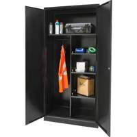 Combination Storage Cabinet, 36" W x 18" D x 72" H, Black Seagulf Marine Industries Inc.