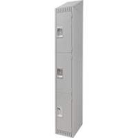 Lockers, 3 -tier, 12" x 18" x 82", Steel, Grey, Knocked Down Seagulf Marine Industries Inc.