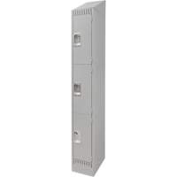 Lockers, 3 -tier, 12" x 18" x 86", Steel, Grey, Knocked Down Seagulf Marine Industries Inc.