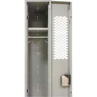 Vented Lockers, Bank of 3, 36 x 18" x 88", Steel, Grey, Knocked Down, Perforated Seagulf Marine Industries Inc.