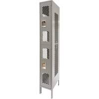 Vented Lockers, 2 -tier, 12" x 18" x 78", Steel, Grey, Knocked Down, Perforated Seagulf Marine Industries Inc.