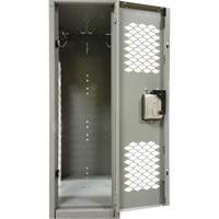 Vented Lockers, 2 -tier, Bank of 3, 36 x 18" x 88", Steel, Grey, Knocked Down, Perforated Seagulf Marine Industries Inc.