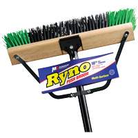 Ryno Push Broom with Braced Handle, 18", Stiff, PVC Bristles Seagulf Marine Industries Inc.