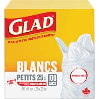 Petits sacs &agrave; ordures 25 L sans parfum, R&eacute;gulier, 20" la x 20" lo, Blanc Seagulf Marine Industries Inc.