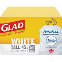 Tall 45L Febreze Garbage Bags, Regular, 24" W x 28" L, White Seagulf Marine Industries Inc.