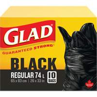74L Garbage Bags, Regular, 26" W x 33" L, Black Seagulf Marine Industries Inc.