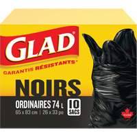 74L Garbage Bags, Regular, 26" W x 33" L, Black Seagulf Marine Industries Inc.