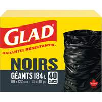 184L Garbage Bags, Regular, 35" W x 48" L, Black Seagulf Marine Industries Inc.