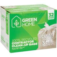 Green Home Garbage Bags, Strong, 33" W x 48" L, 3 mils, Clear, 159 L (42 Gal.) Capacity Seagulf Marine Industries Inc.