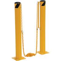 Dock Chain Barrier Bollard System, Steel, 42" H x 6-5/8" W, Yellow Seagulf Marine Industries Inc.