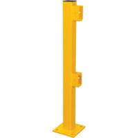 End Post for Light-Duty Guard Rails, Steel, 42" H, Safety Yellow Seagulf Marine Industries Inc.
