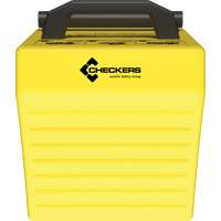 Cale de roue ultra-robuste pour l'exploitation mini&egrave;re Checkers Safety, PEHD, Jaune, 14-1/2" la x 17-1/2" p x 16" h Seagulf Marine Industries Inc.