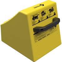 Cale de roue ultra-robuste pour l'exploitation mini&egrave;re Checkers Safety sans support, PEHD, Jaune, 14-1/2" la x 17-1/2" p x 16" h Seagulf Marine Industries Inc.