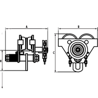 Chariots ajustables, 1000 lb (0,5 tonne) Capacit&eacute;, 2-11/16" - 5-1/4" Seagulf Marine Industries Inc.