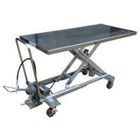 Table &eacute;l&eacute;vatrice &agrave; ciseaux hydraulique pneumatique, Acier inoxydable, 63" lo x 31-1/2" la, Cap. 1000 lb Seagulf Marine Industries Inc.